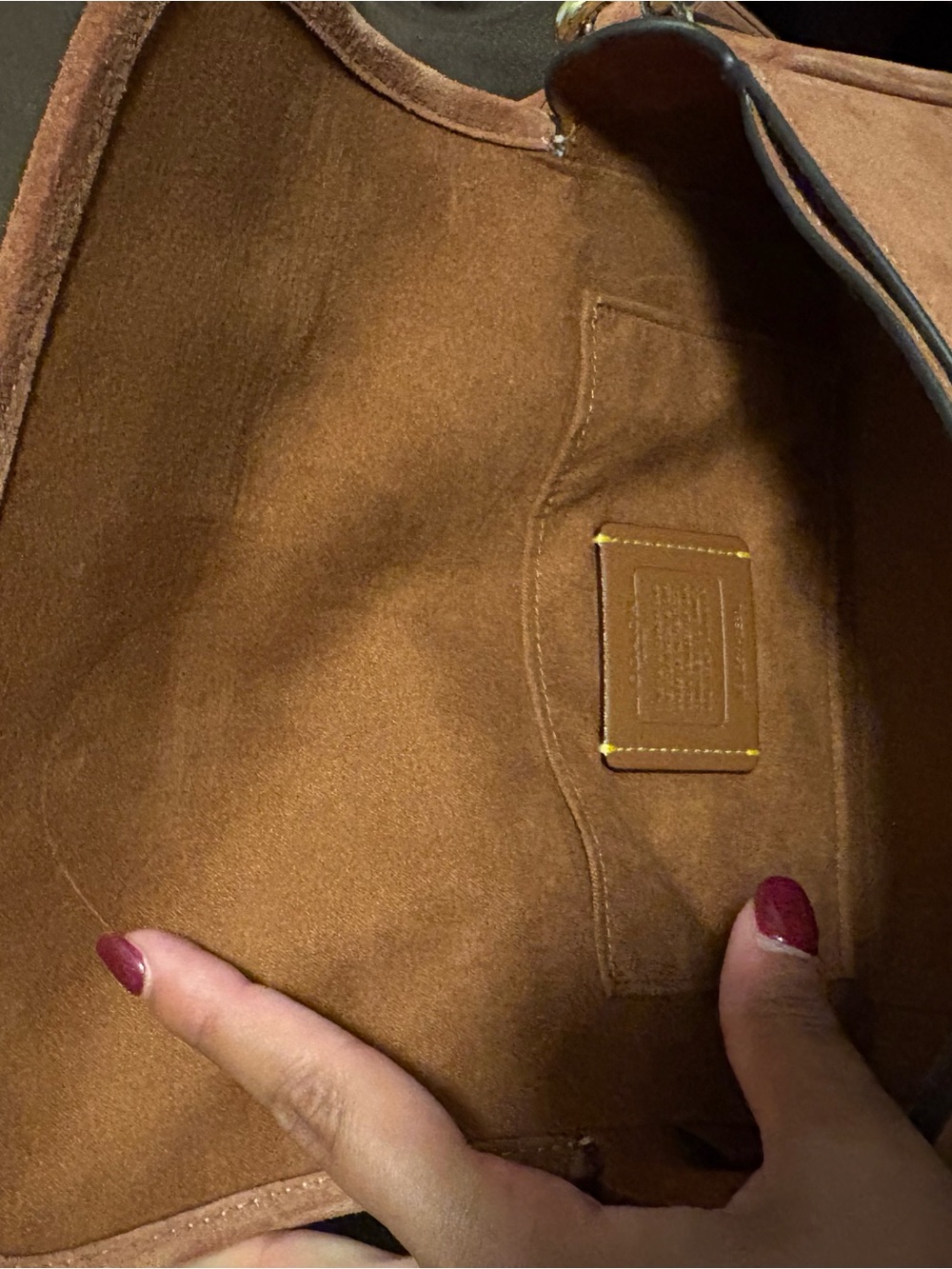 Coach Suede Turnlock Shoulder Bag in Clay - Picture 10 of 11